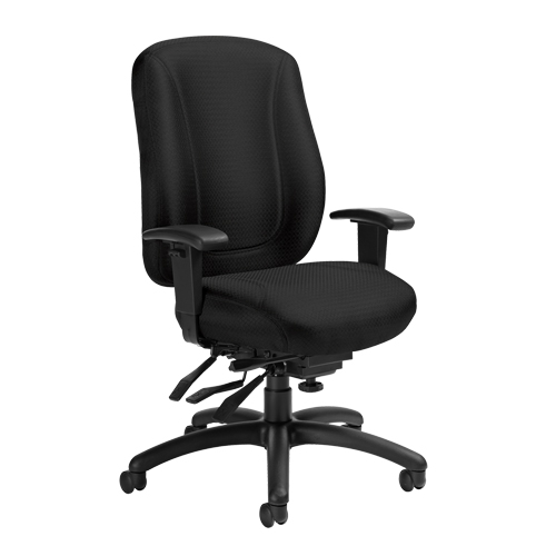 Overtime High Back Chair, Fabric, Black, 300 lbs. Capacity Planification Entrepots Molloy