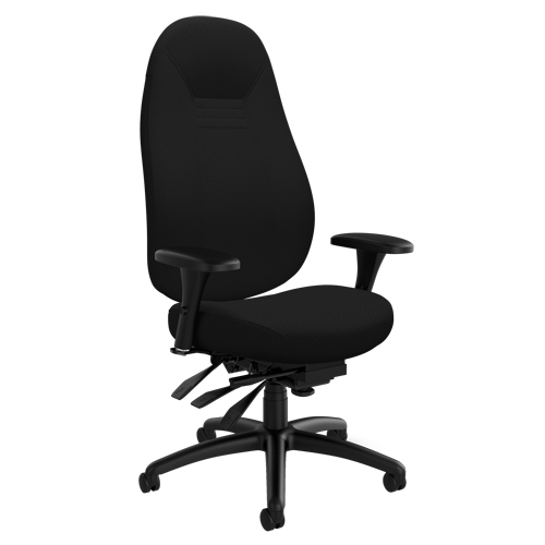 High Back Comfort Chair, Polyester, Black, 300 lbs. Capacity Planification Entrepots Molloy