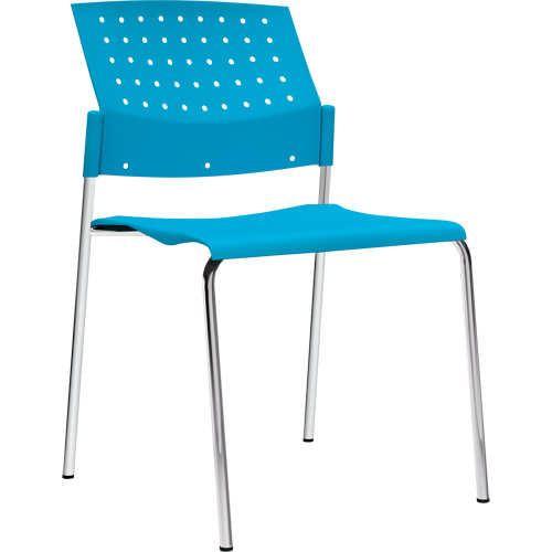 Chaises sans accoudoirs empilables, Plastique, Hauteur 33", Capacit&eacute; 300 lb, Bleu Planification Entrepots Molloy