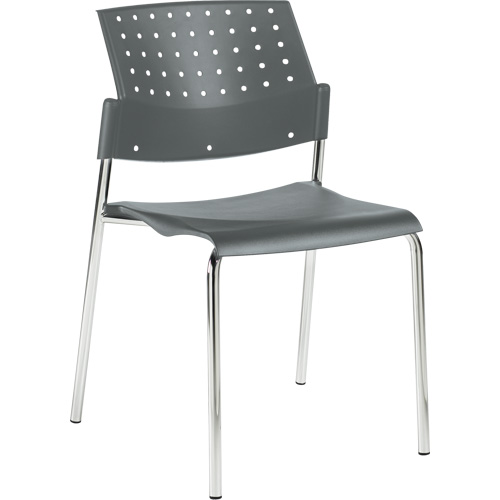 Chaises sans accoudoirs empilables, Plastique, Hauteur 33", Capacit&eacute; 300 lb, Gris Planification Entrepots Molloy