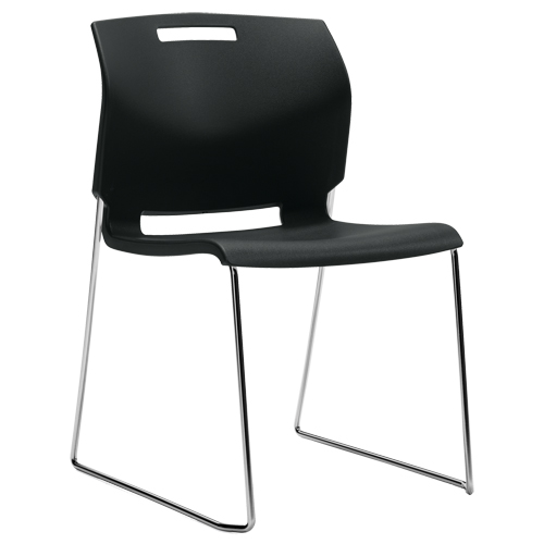 Chaise, Plastique, Hauteur 32-1/2", Capacit&eacute; 300 lb, Noir Planification Entrepots Molloy