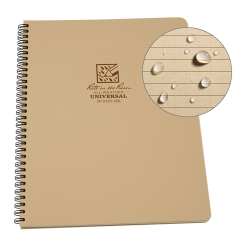 Side-Spiral Notebook, Soft Cover, Tan, 64 Pages, 4-5/8" W x 7" L Planification Entrepots Molloy