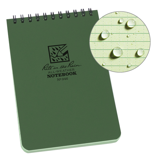 Carnet de notes de poche &agrave; spirale, Couverture souple, Vert, 100 Pages, 4" , 6"  Planification Entrepots Molloy
