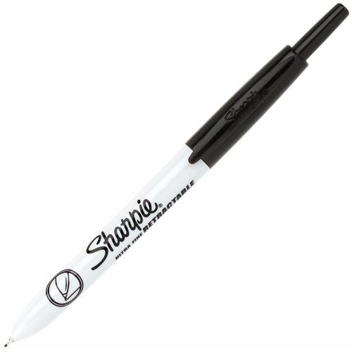 Retractable Permanent Marker, Black, Ultra Fine Tip Planification Entrepots Molloy