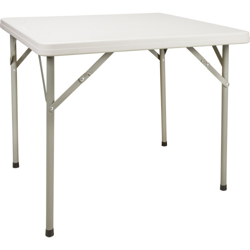 Table pliante, Carr&eacute;e, 34" l x 34" la, Poly&eacute;thyl&egrave;ne, Blanc Planification Entrepots Molloy