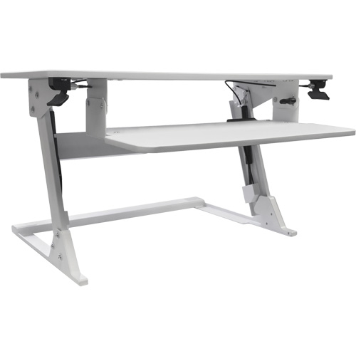 Poste de travail assis-debout Goya, Mod&egrave;le de bureau, 21" h x 35-2/5" la x 24" p, Blanc Planification Entrepots Molloy