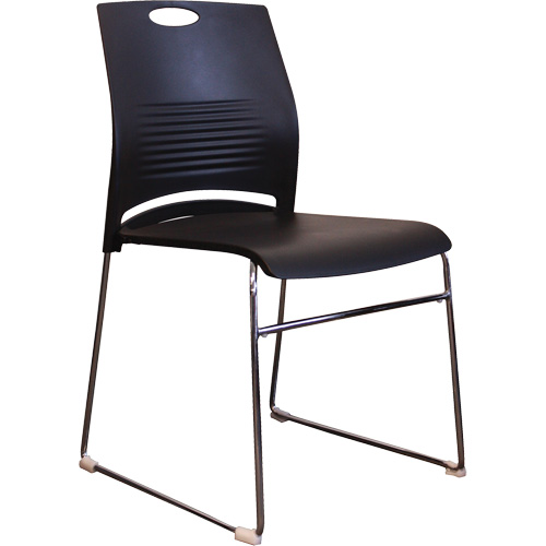 Chaises empilables s&eacute;rie Activ, Plastique, Hauteur 23", Capacit&eacute; 275 lb, Noir Planification Entrepots Molloy