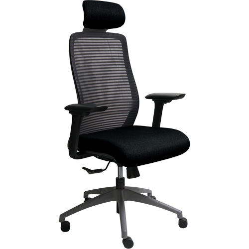 Era Series Adjustable Office Chair with Headrest, Fabric/Mesh, Black, 275 lbs. Capacity Planification Entrepots Molloy
