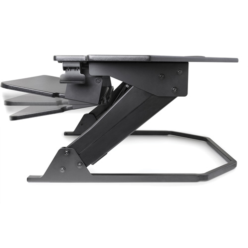 Goya Sit-Stand Corner Work Station, Desktop Unit, 20" H x 42" W x 37-4/5" D, Black Planification Entrepots Molloy