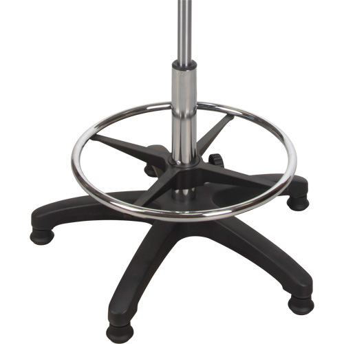 Tabouret ergonomique robuste avec accoudoirs r&eacute;glables, Stationnaire, Ajustable, 39" - 48", Polyur&eacute;thane Si&egrave;ge, Noir Planification Entrepots Molloy