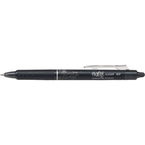 Frixion Point Clicker Pen, Black, 0.7 mm, Retractable Planification Entrepots Molloy