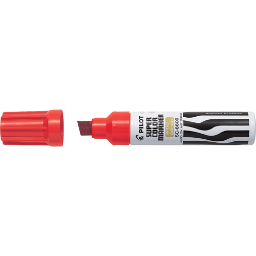 Marqueur &agrave; encre permanent Super Colour Jumbo, Rouge, Pointe Ciseau Planification Entrepots Molloy