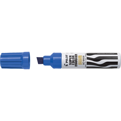 Super Colour Jumbo Permanent Marker, Blue, Chisel Tip Planification Entrepots Molloy