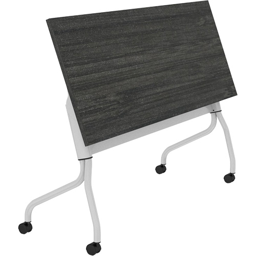 Newland Flip-Top Training Table, 24" L x 60" W x 29-1/2" H, Dark Brown Planification Entrepots Molloy