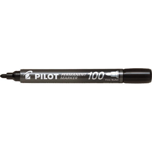 Marqueur permanent Pilot 100, Noir, Pointe Ronde Planification Entrepots Molloy