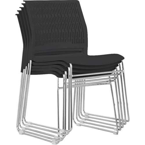 Chaises empilables, Polypropyl&egrave;ne, Hauteur 32-3/8", Capacit&eacute; 250 lb, Noir Planification Entrepots Molloy