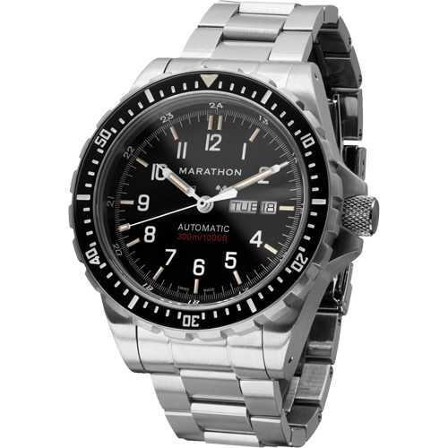 Jumbo Day/Date Automatic Watch with Stainless Steel Bracelet, Digital, Battery Operated, 46 mm, Silver Planification Entrepots Molloy