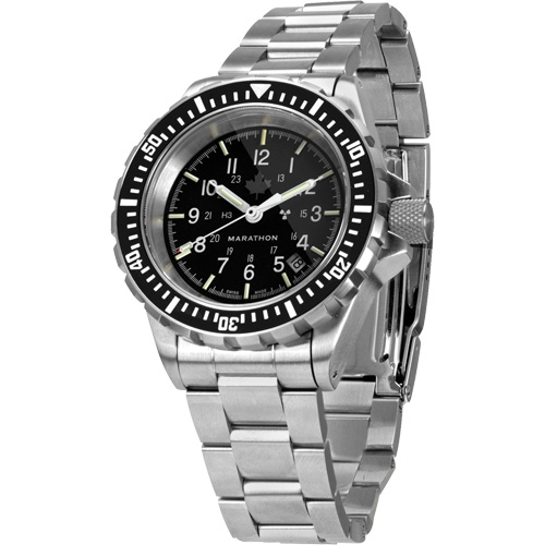Grey Maple Large Diver's Automatic Watch with Stainless Steel Bracelet, Digital, Battery Operated, 41 mm, Silver Planification Entrepots Molloy