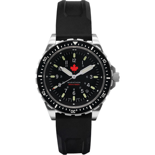 Tr&egrave;s grande montre &agrave; quartz pour plongeur avec feuille d'&eacute;rable rouge, Num&eacute;rique, &agrave; piles, 46 mm, Noir Planification Entrepots Molloy