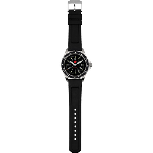 Tr&egrave;s grande montre &agrave; quartz pour plongeur avec feuille d'&eacute;rable rouge, Num&eacute;rique, &agrave; piles, 46 mm, Noir Planification Entrepots Molloy