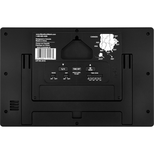 Self-Setting & Self-Adjusting Wall Clock with Stand, Digital, Battery Operated, Black Planification Entrepots Molloy