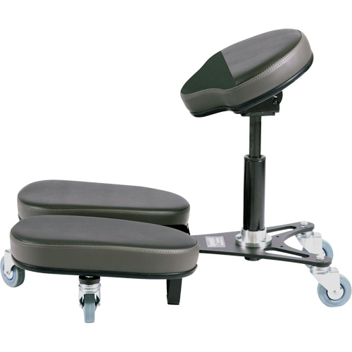 STAG4 Adjustable Kneeling Chair, Vinyl, Black/Grey Planification Entrepots Molloy