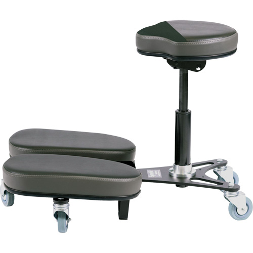 STAG4 Adjustable Kneeling Chair, Vinyl, Black/Grey Planification Entrepots Molloy
