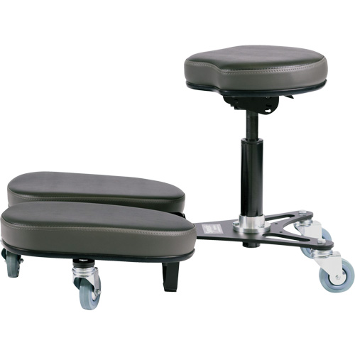 STAG4 Adjustable Kneeling Chair, Vinyl, Black/Grey Planification Entrepots Molloy