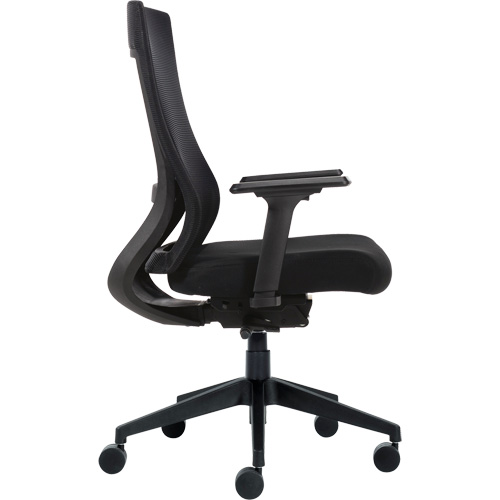 Chaise &agrave; dossier moyen avec m&eacute;canisme &agrave; basculement synchronis&eacute; &agrave; d&eacute;tection de poids , Mailles, Noir Planification Entrepots Molloy