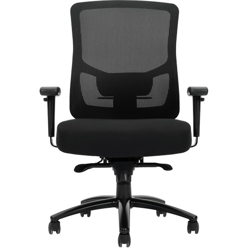 Chaise &agrave; dossier haut avec m&eacute;canisme &agrave; basculement synchronis&eacute; robuste Raven 400, Mailles, Noir, Capacit&eacute; 400 lb Planification Entrepots Molloy