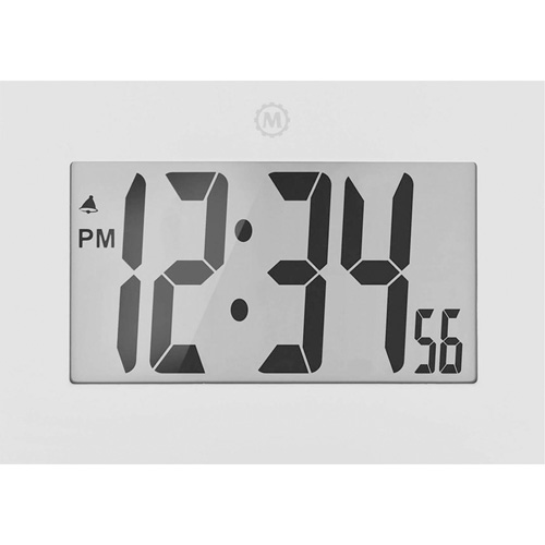 Large Frame Clock, Digital, Battery Operated, 9" W x 1" D x 6.5" H, White Planification Entrepots Molloy