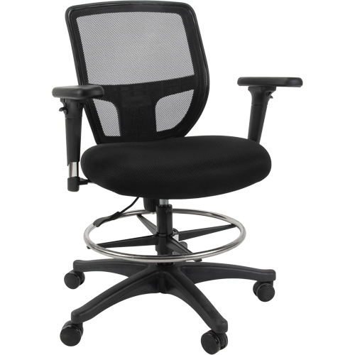 Mesh Work Stool, Mobile, Adjustable Height, 450 lbs. Capacity Planification Entrepots Molloy