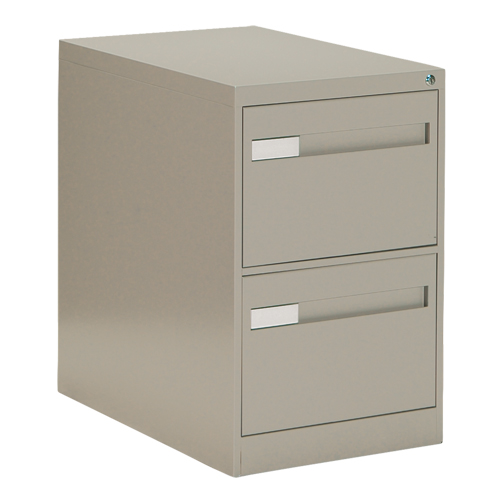 Vertical Filing Cabinet with Recessed Drawer Handles, 2 Drawers, 18.15" W x 26.56" D x 29" H, Beige Planification Entrepots Molloy