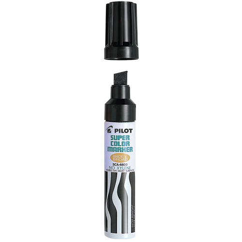 Marqueur permanent rechargeable Super Color, Noir, Pointe Ciseau Planification Entrepots Molloy