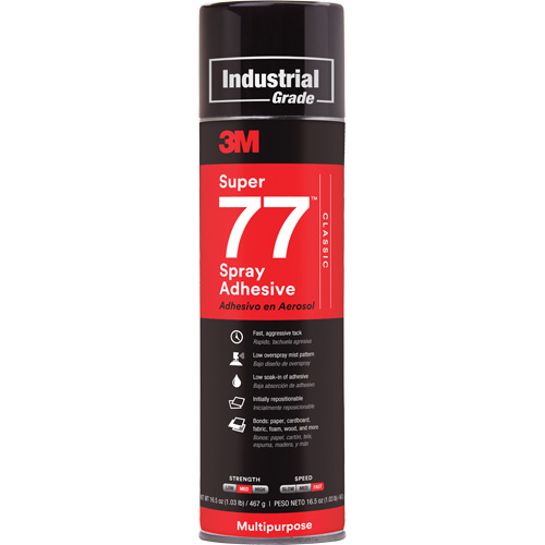 Super 77 Spray Adhesive, Clear, Aerosol Can Planification Entrepots Molloy