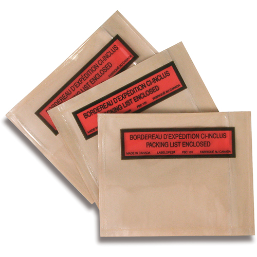 Pochettes pour bordereau d'exp&eacute;dition, 5-1/2" lo x 4-1/2" la Planification Entrepots Molloy