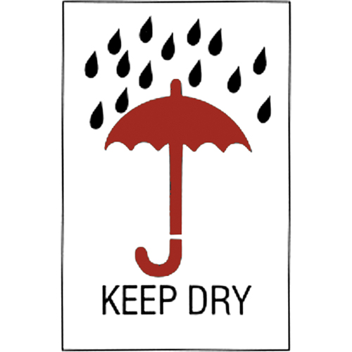 &eacute;tiquettes pour traitement sp&eacute;cial Keep Dry, 6" lo x 4" la, Rouge/blanc Planification Entrepots Molloy