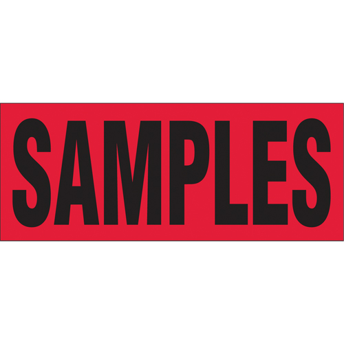 &eacute;tiquettes pour traitement sp&eacute;cial Samples, 5" lo x 2" la, Noir/rouge Planification Entrepots Molloy