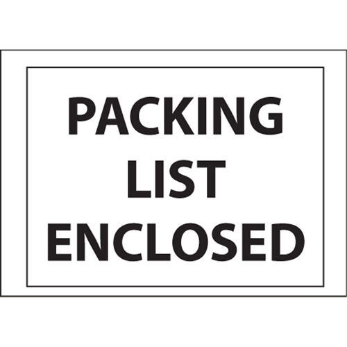 Packing List Envelopes, 4" L x 5" W, Backloading Style Planification Entrepots Molloy