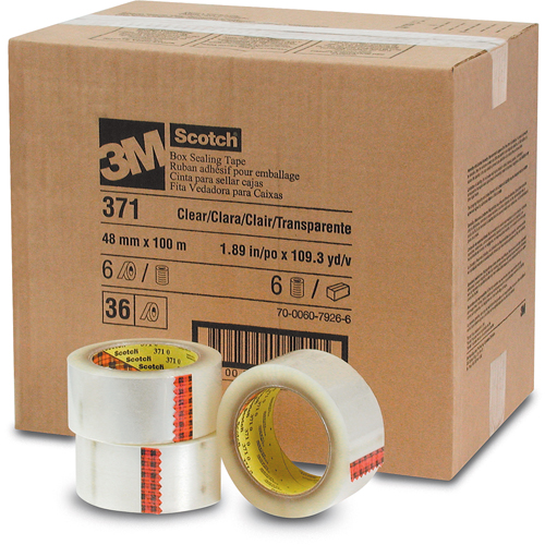 Rubans d'emballage Scotch 371, Adh&eacute;sif Thermofusible, 2 mils, 48 mm (1-22/25") x 100 m (328') Planification Entrepots Molloy