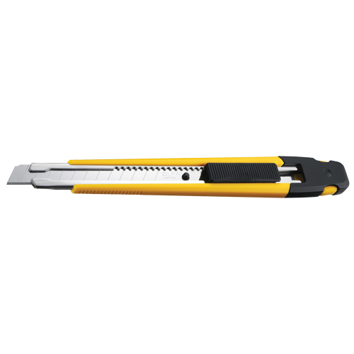 Precision Knife with Pocket Clip, 9 mm, Silver, Rubber Handle Planification Entrepots Molloy