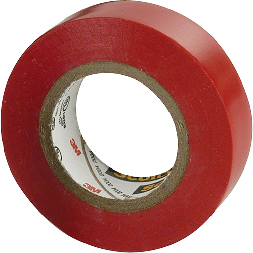 Rubans en vinyle pour codage en couleurs 35 Scotch, 12,7 mm (1/2") x 6,1 m (20'), Rouge, 7 mils Planification Entrepots Molloy