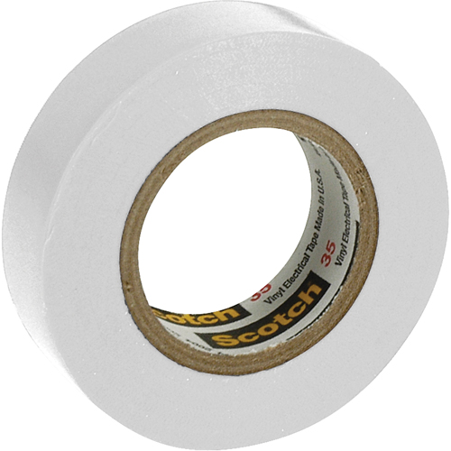 Rubans en vinyle pour codage en couleurs 35 Scotch, 12,7 mm (1/2") x 6,1 m (20'), Blanc, 7 mils Planification Entrepots Molloy
