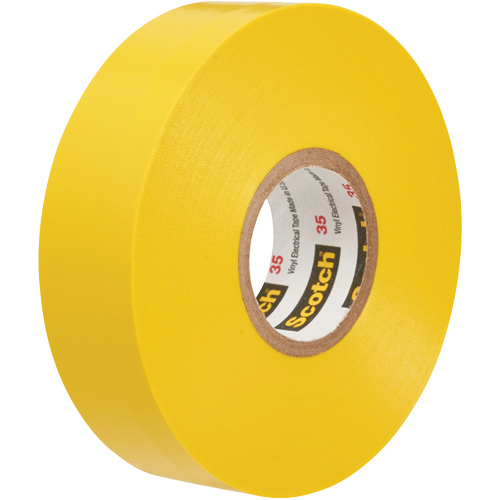 Rubans en vinyle pour codage en couleurs 35 Scotch, 12,7 mm (1/2") x 6,1 m (20'), Jaune, 7 mils Planification Entrepots Molloy