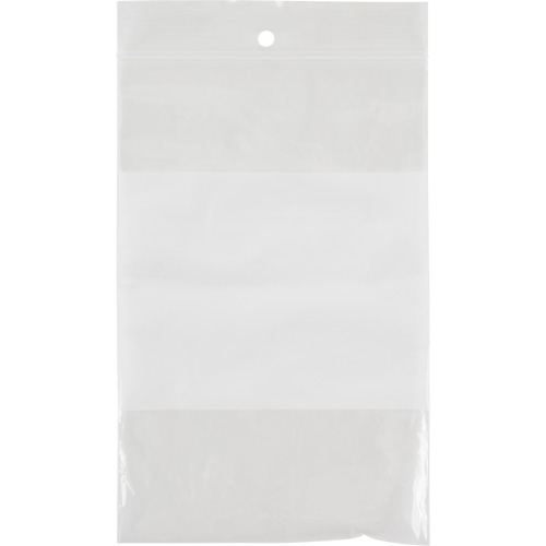 Sacs en poly avec espace inscriptible blanc, Refermable, 6" x 4", 2 mils Planification Entrepots Molloy
