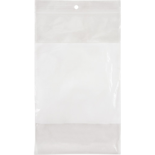 Sacs en poly avec espace inscriptible blanc, Refermable, 8" x 5", 2 mils Planification Entrepots Molloy