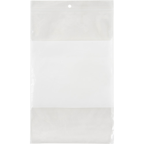 White Block Poly Bags, Reclosable, 9" x 6", 2 mils Planification Entrepots Molloy