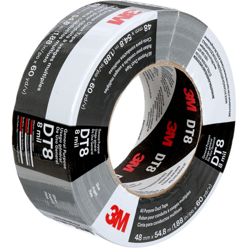 DT8 All-Purpose Duct Tape, 8 mils, Silver, 48 mm (2") x 55 m (180') Planification Entrepots Molloy