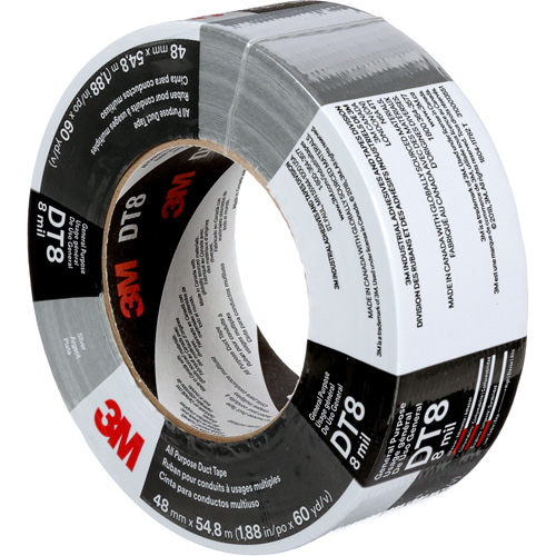 DT8 All-Purpose Duct Tape, 8 mils, Silver, 48 mm (2") x 55 m (180') Planification Entrepots Molloy