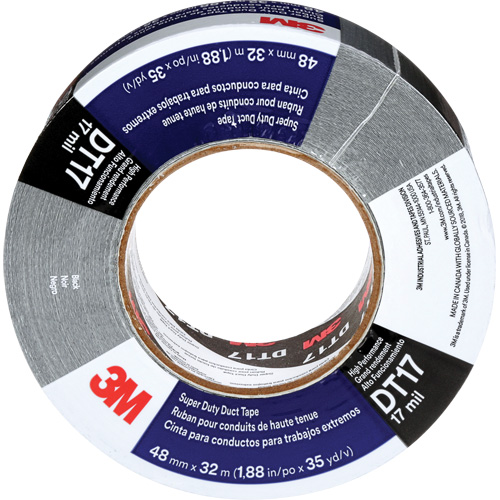 DT17 Super-Duty Duct Tape, 17 mils, Black, 48 mm (2") x 32 m (105') Planification Entrepots Molloy